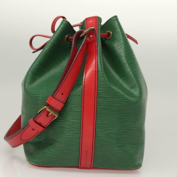 LOUIS VUITTON Epi Petit Noe Shoulder Bag Bicolor Green Red LV Auth - Picture 4 of 16